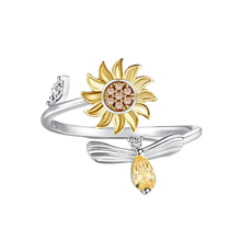 Load image into Gallery viewer, Anello Girasole rotante -Argento - Ozerty
