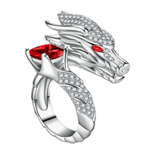 Load image into Gallery viewer, Anello drago d'argento, fatto a mano e unico nel suo genere - Ozerty
